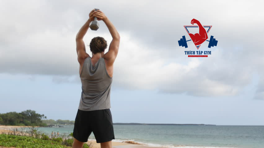 Bài tập tay sau với tạ đơn Standing Dumbbell Triceps Extension